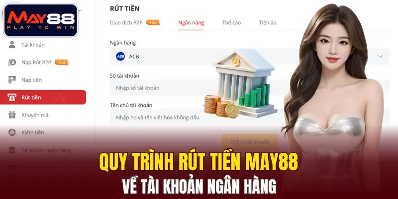 Quy trình rút tiền MAY88 về tài khoản ngân hàng